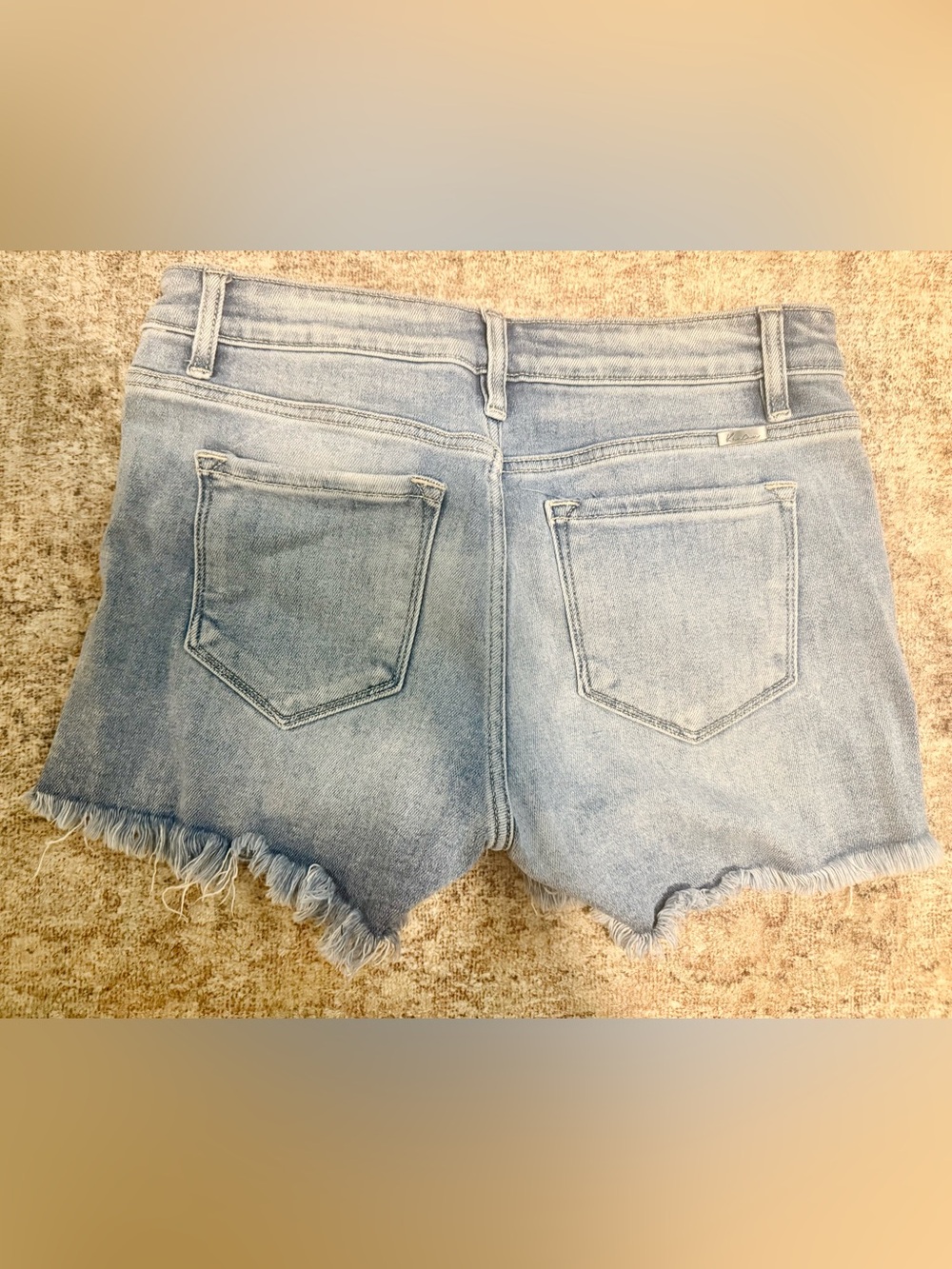 KanCan Light Blue Denim Frayed Hem Shorts